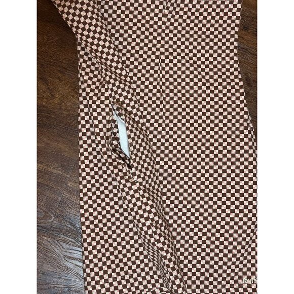 NWT LEVI'S Mini Dress L Brown/Pink Multicolor Check Adj. Spag. Straps w/pockets - Picture 13 of 13